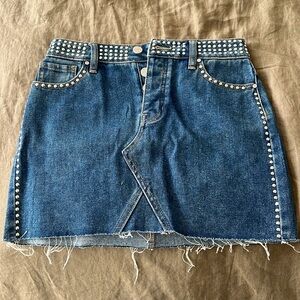 Jean studded skirt
